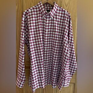 Jos. A. Banks Men’s XL Red & White Plaid Oxford Shirt